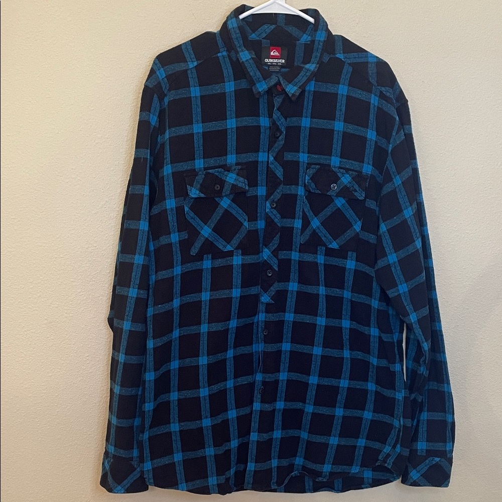 Quiksilver Button Down Collared Flannel Shirt Size XXL